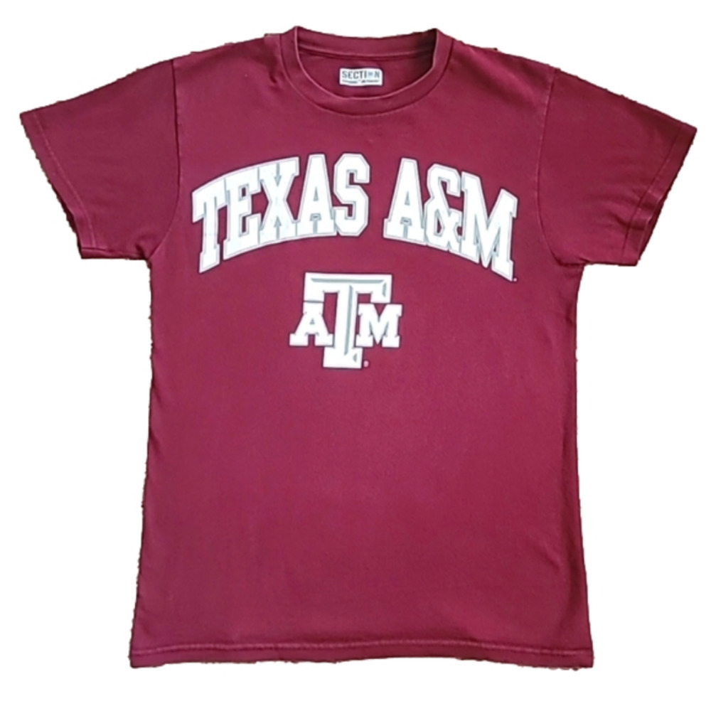 𝅺section 101 by Majestic Maroon Texas A&M T-shirt